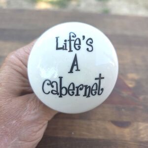 Life's A Cabernet Ceramic Wine Bottle Stopper Topper Barware Gift